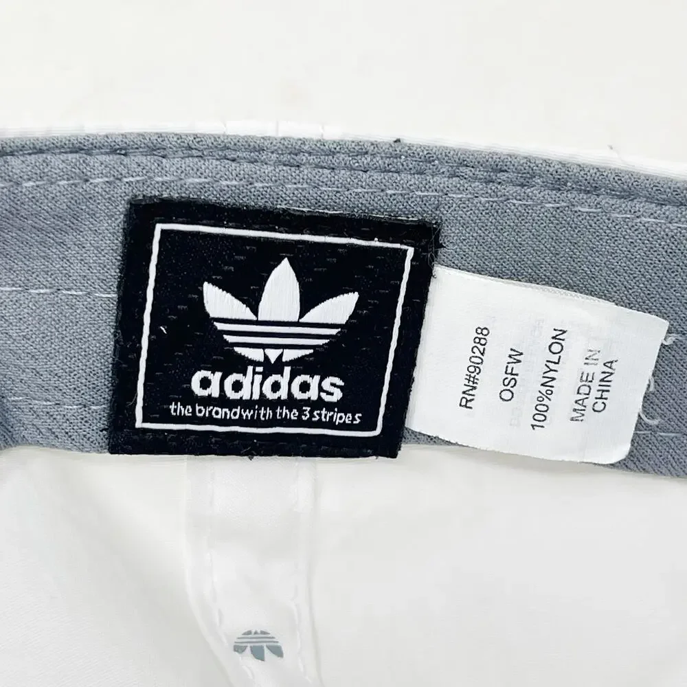 Adidas Womens White Black Relaxed Strap Back Hat Embroidered Logo Cap Adjustable
